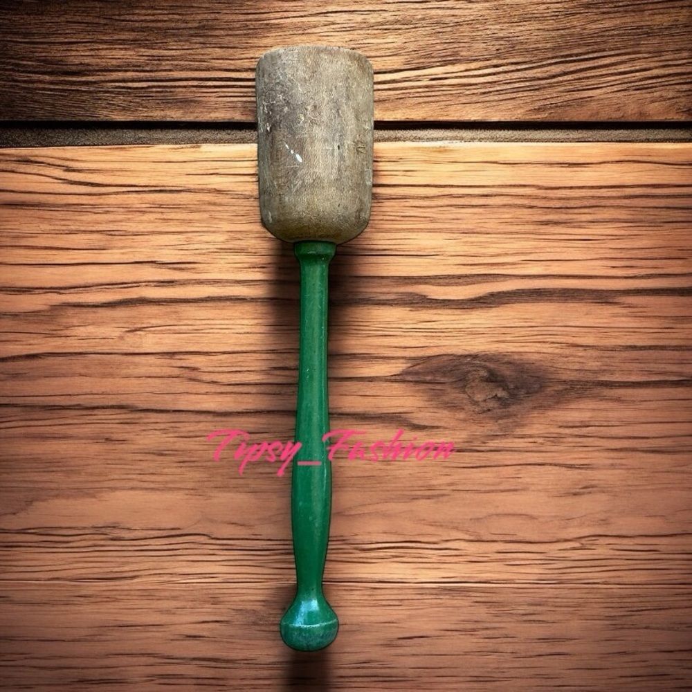 Vintage Wooden Butter Stamp Pestle Primitive Farmhouse Kitchen Decor Rustic